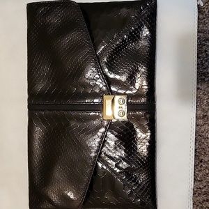 Henri Bendel Snake Embossed Clutch